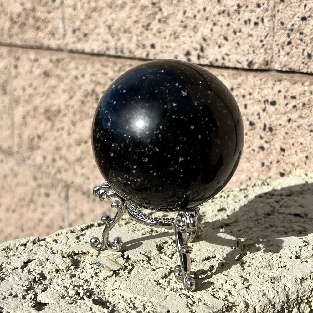 Galaxy Obsidian Crystal Sphere - Picture 6 of 6